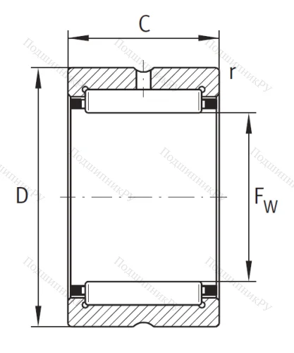 Игольчатый подшипник NK 14/20 XL от производителя  INA