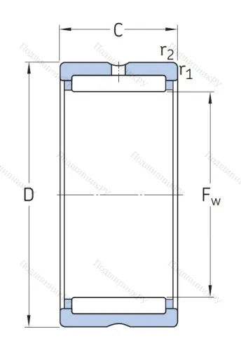 Игольчатый подшипник NK 20/20
