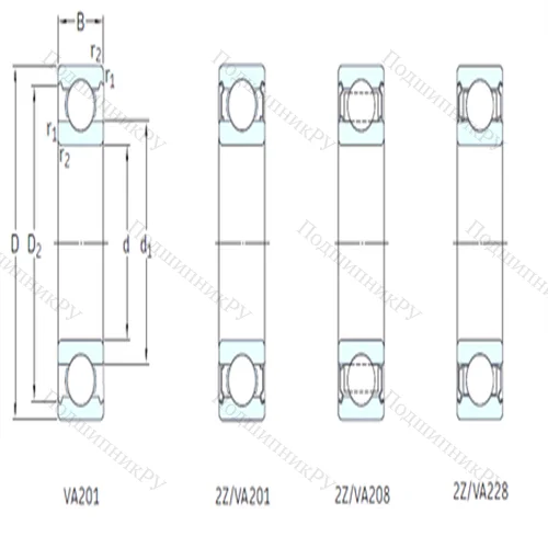 Подшипник шариковый радиальный 6315/VA 201