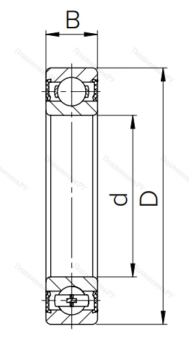 Шариковый однорядный подшипник 180306 (6306 2RS)