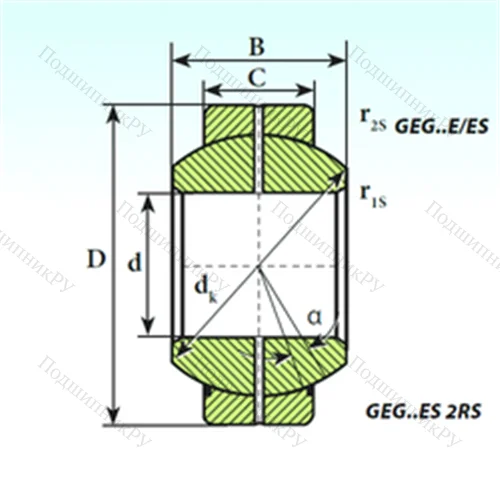 Подшипник скольжения сферический GEG 70 ES