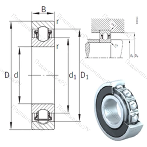 Подшипник с шариковыми роликами (ball roller) радиальный BXRE 003-2RSR
