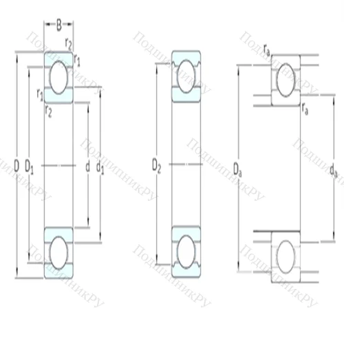 Подшипник шариковый радиальный D/W R 2-6