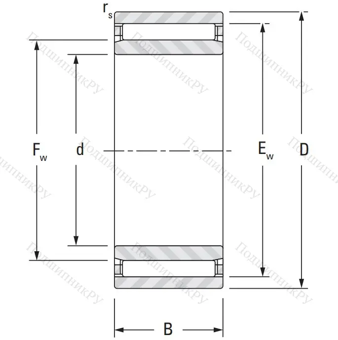 Игольчатый подшипник NAO 17x35x16