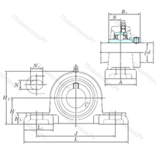 Подшипниковый узел шариковый радиальный NAPK 210-30