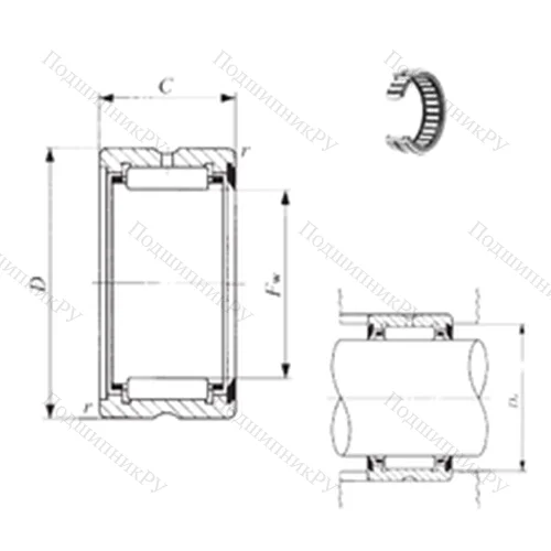 Подшипник игольчатый радиальный BR 202820 U