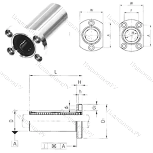 Подшипник шариковый линейный LMH 12LUU