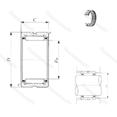 Подшипник игольчатый радиальный BR 223020