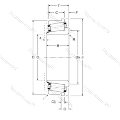Подшипник роликовый радиально-упорный 80030/80068C от производителя  Gamet