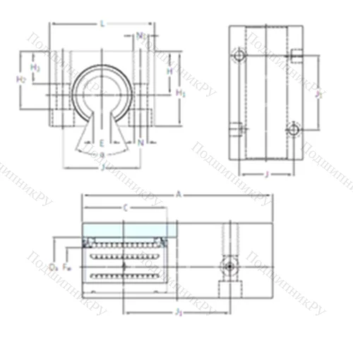 Подшипник шариковый линейный LTCF 12-2LS