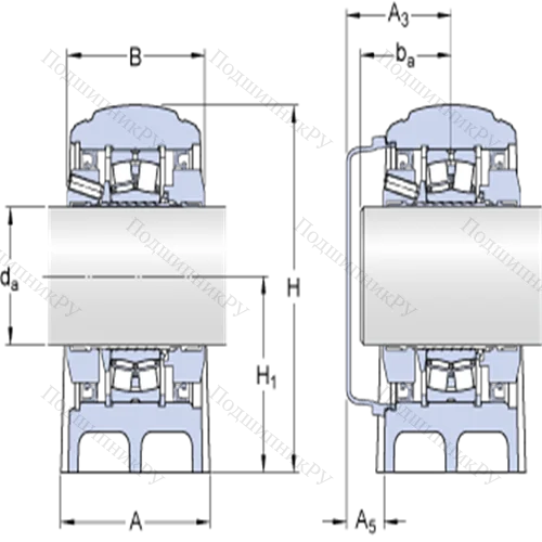 Стационарные роликоподшипниковые узлы ( ConCentra, для метрических валов) SYNT 35 FTF