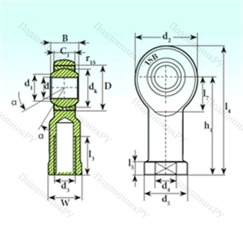 Подшипник скольжения сферический TSF 10 C