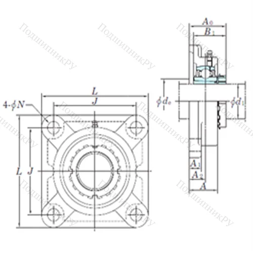 Подшипниковый узел шариковый радиальный UKF 315