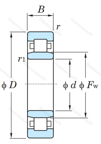 Роликовый цилиндрический подшипник NU 1020 FY от производителя  KOYO