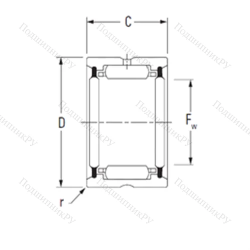 Подшипник игольчатый радиальный HJ-486028,2RS