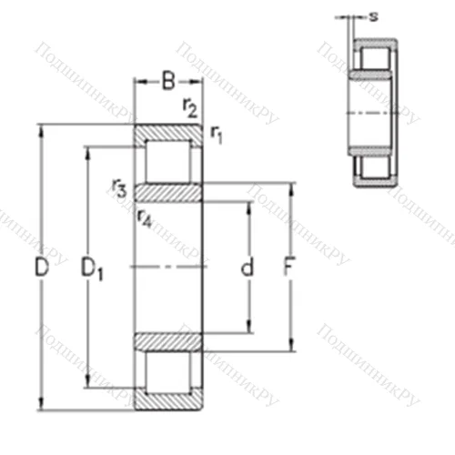 Подшипник роликовый радиальный NU 1024-E-MPA