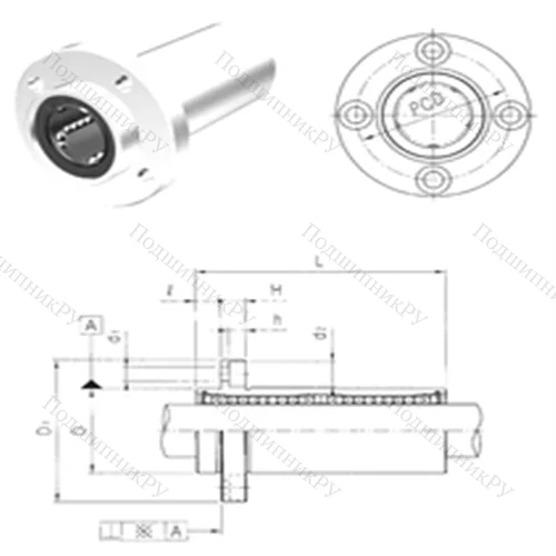Подшипник шариковый линейный LMEFP 12LUU