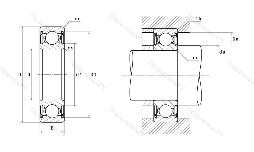 Низкотемпературный подшипник 6004 LTZZ