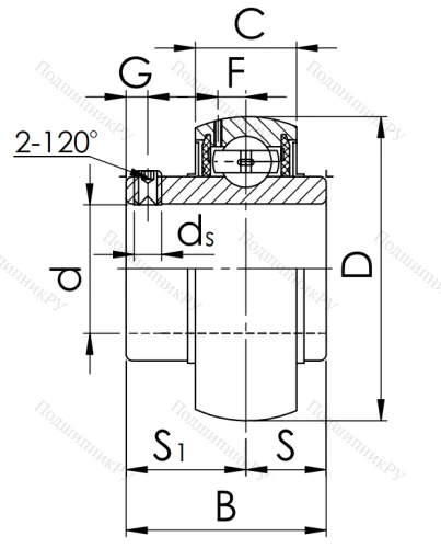 Корпусный подшипник UC 214 (480214 ГОСТ) в Стерлитамаке