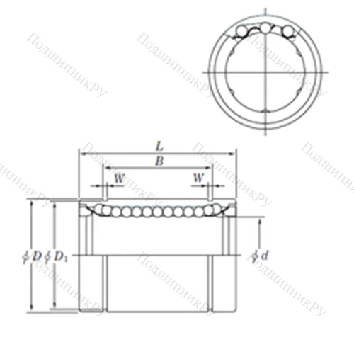 Подшипник шариковый линейный SESDM 12 от производителя  KOYO
