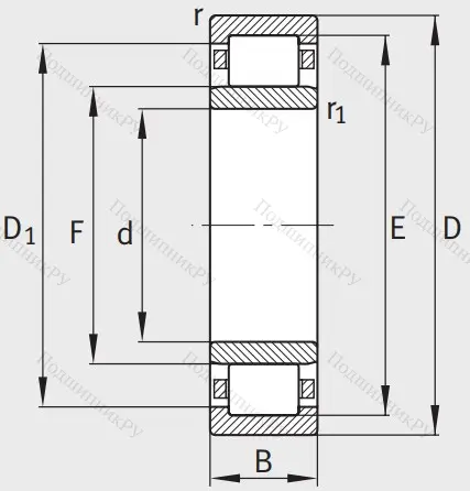 Роликовый цилиндрический подшипник NU 2313 E XL TVP 2 от производителя  FAG