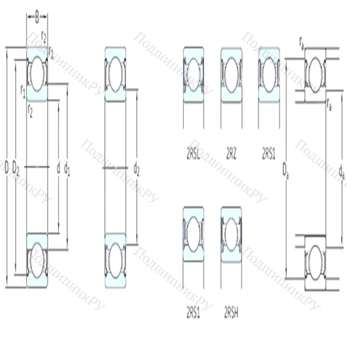 Подшипник шариковый радиальный W 624-2RS 1