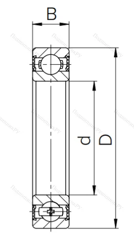 Шариковый однорядный подшипник 180111 (6011 2RS) в Стерлитамаке