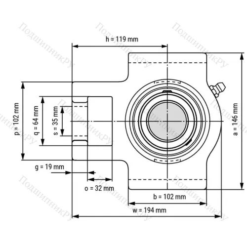 Подшипниковый узел UCT 307 - Вал: 35 мм