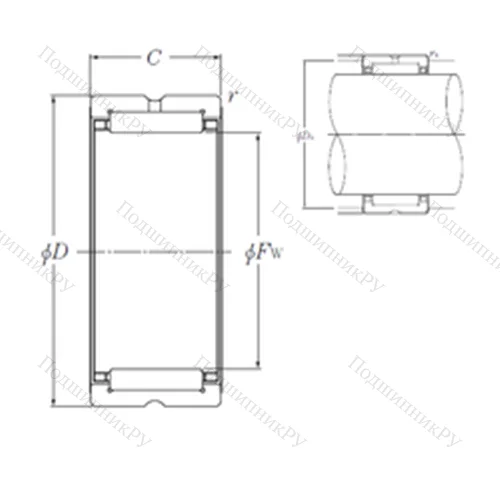 Подшипник игольчатый радиальный NK 110/40R