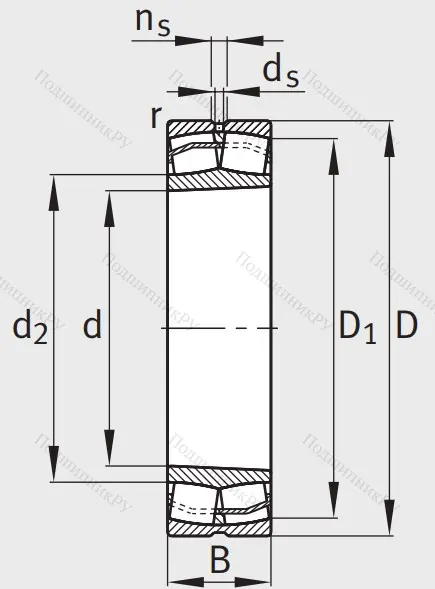 Сферический роликовый подшипник с конической посадкой на вал 22217 E 1 XL K