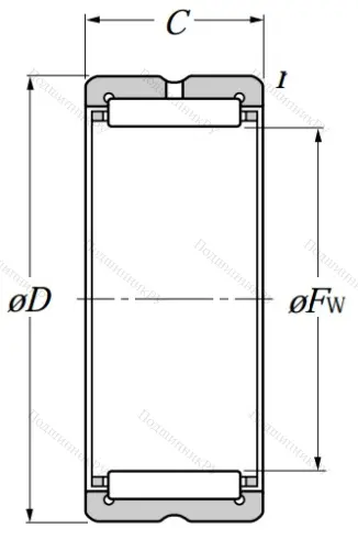 Игольчатый подшипник NK 68/35 от производителя  NTN