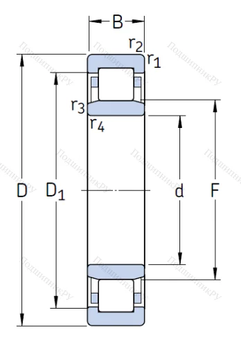 Роликовый цилиндрический подшипник NU 220 ECJ/C 3 от производителя  SKF