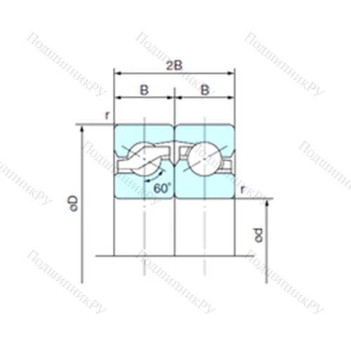 Подшипник шариковый упорно-радиальный спаренный 50TAB 10DF от производителя  NACHI