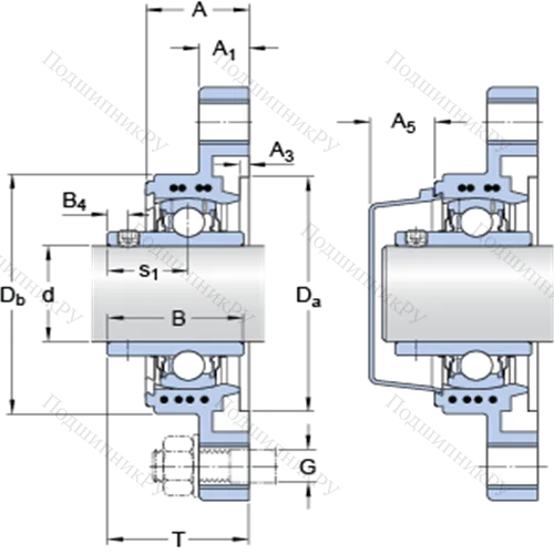 Фланцевые подшипниковые узлы типа Y (корпус типа Y-TECH, овальный фланец, крепление стопорными винтами) FYTBK 25 TEF
