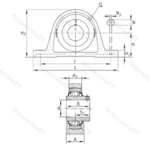 Подшипниковый узел шариковый радиальный RAKY 1-3/8
