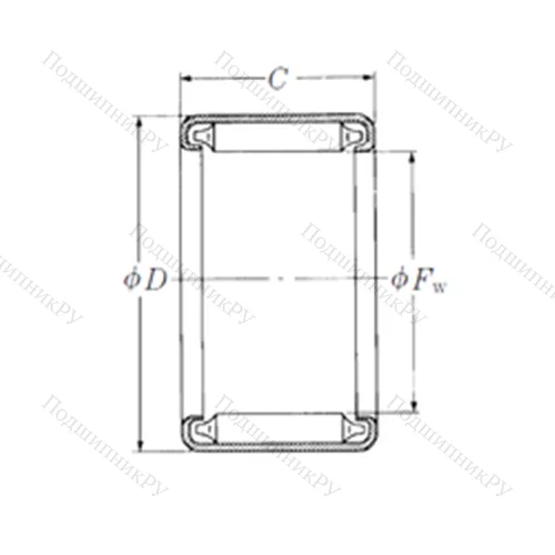 Подшипник игольчатый радиальный B-168
