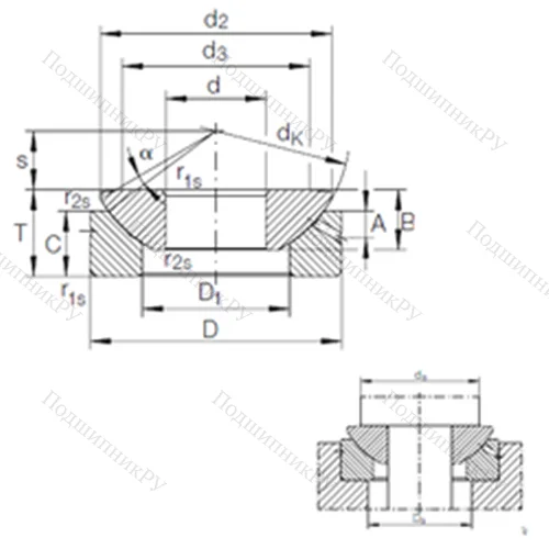 Подшипник скольжения сферический GE 80 AX