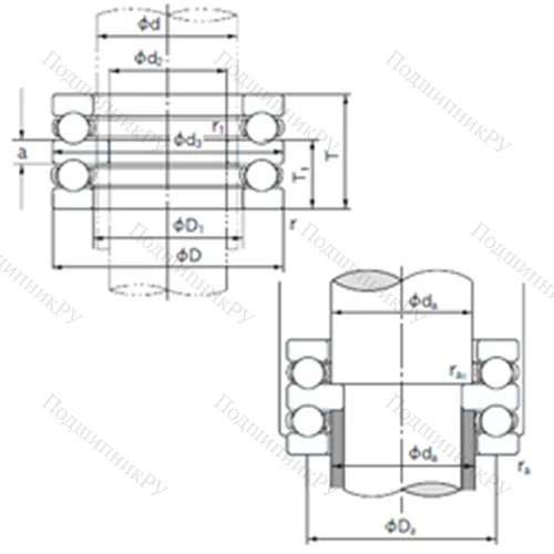 Подшипник шариковый упорный 52436