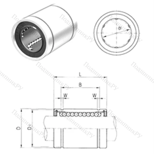 Подшипник шариковый линейный LM 40UU