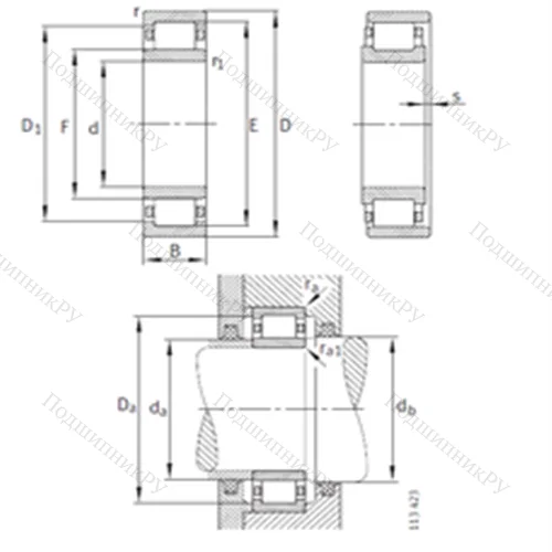 Подшипник роликовый радиальный NU 2334-EX-M 1