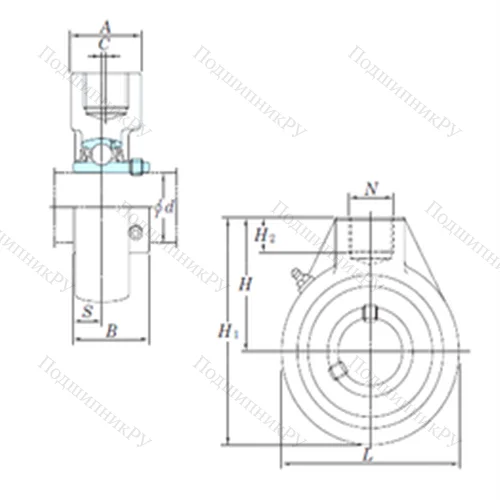 Подшипниковый узел шариковый радиальный UCHA 203