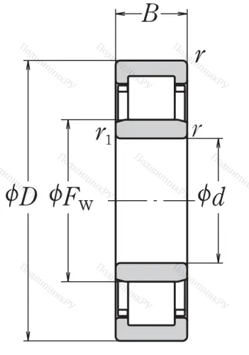 Роликовый цилиндрический подшипник NJ 310 ET C 3 от производителя  NSK