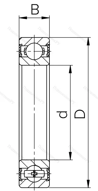 Шариковый однорядный подшипник 180309 (6309 2RS)