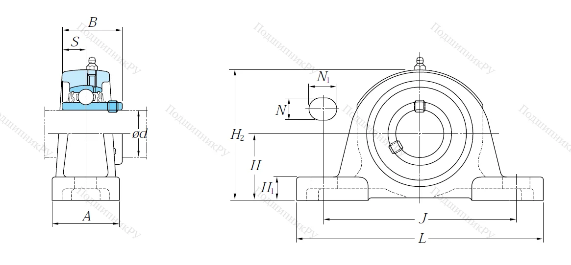 Подшипниковый узел UCP 209 J