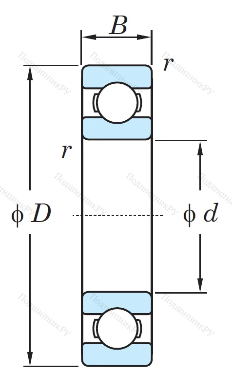 Однорядный шариковый подшипник 6205 C 3