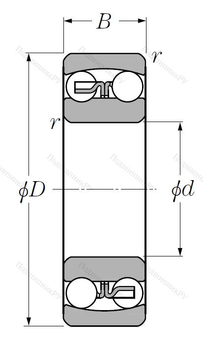 Двухрядный шариковый подшипник 2308 S