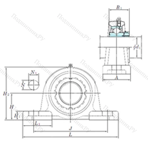 Подшипниковый узел шариковый радиальный UKP 307