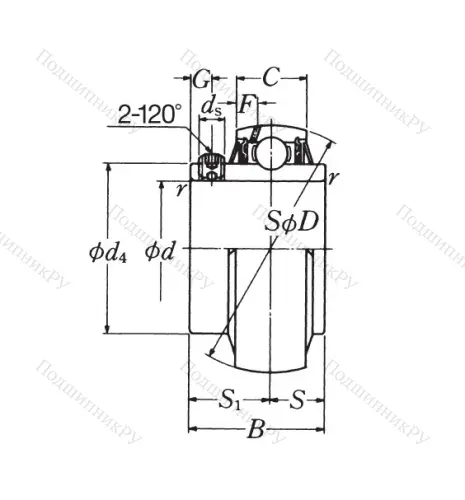 Корпусный подшипник UC 208 D 1 в Стерлитамаке
