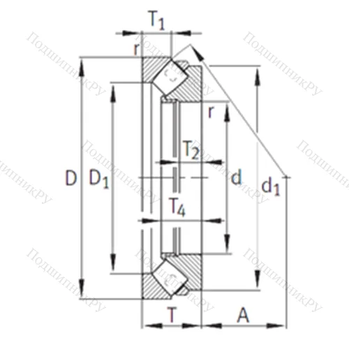 Подшипник роликовый упорно-радиальный 292/750-E 1-MB