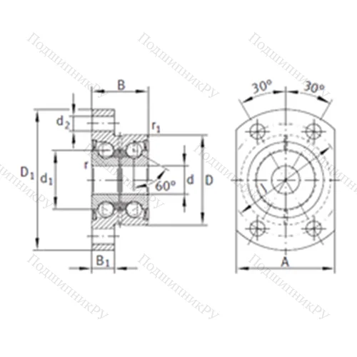 Подшипник шариковый радиально-упорный ZKLFA 1563-2RS